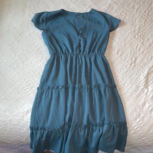 Blue Mini Fit and Flare Dress Size L